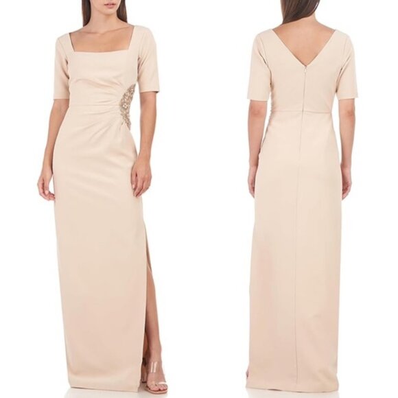 JS Collection, Champagne Sheath Dress size 10 - Picture 1 of 1